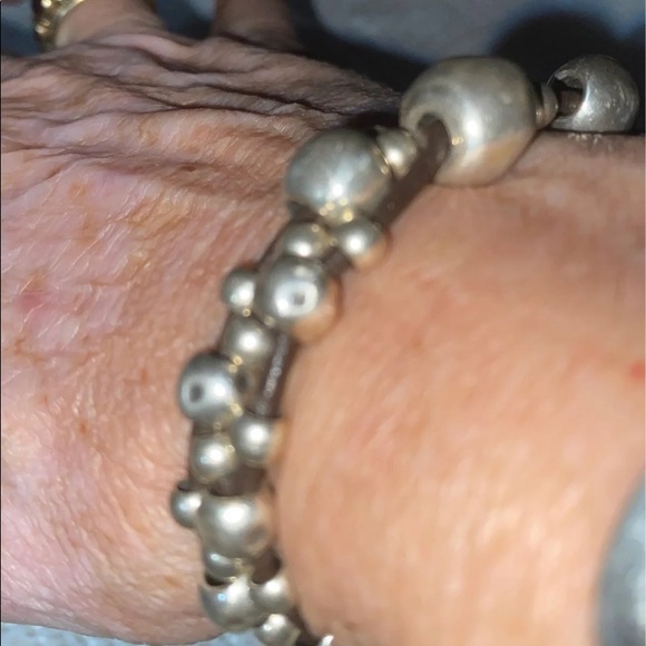 Jewelry - Vintage uno de 50 bracelet leather silver